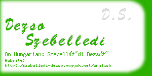 dezso szebelledi business card